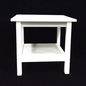 22″X22″ WOODEN WHITE END TABLE