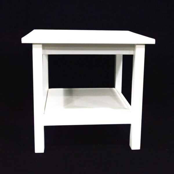 22″X22″ WOODEN WHITE END TABLE