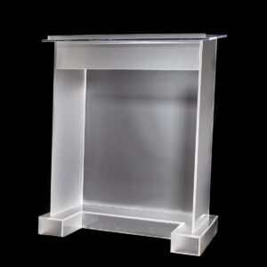DOUBLE WIDE FROSTED LUCITE PODIUM