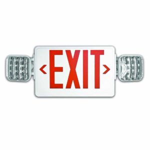 WHITE EXIT SIGN WITH EGRESS LIGHTING_